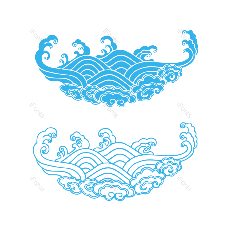 底纹图片,复古风元素,浪花PNG,花边免抠素材